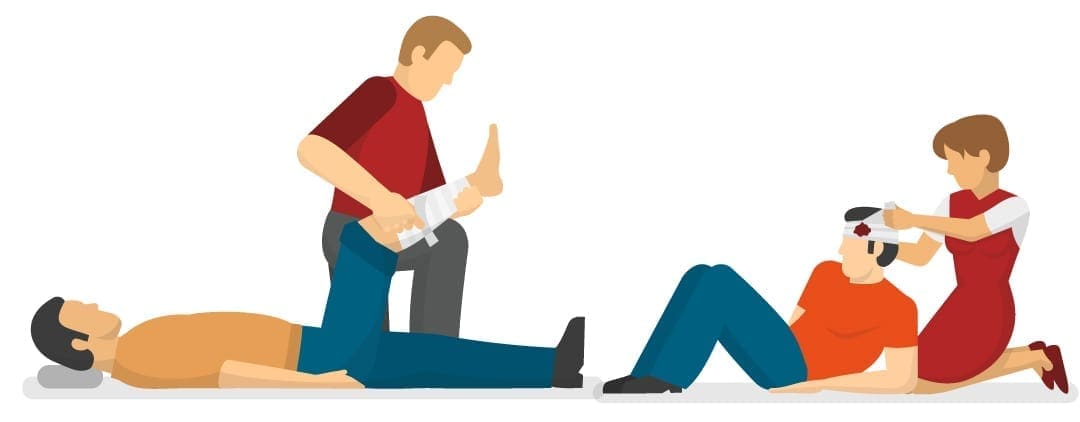 first-aid-training-course-cartoon-global-training-solutions first aid training course dublin - cartoon of basic first aid in the workplace