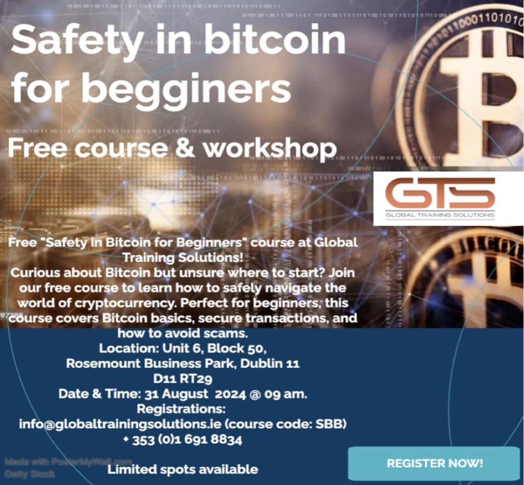 Safety in Bitcoin for Beginners Global Training Solutions GTSS Free course