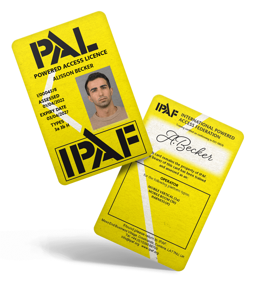 IPAF PAL Card Ireland for MEWP Operator Certification